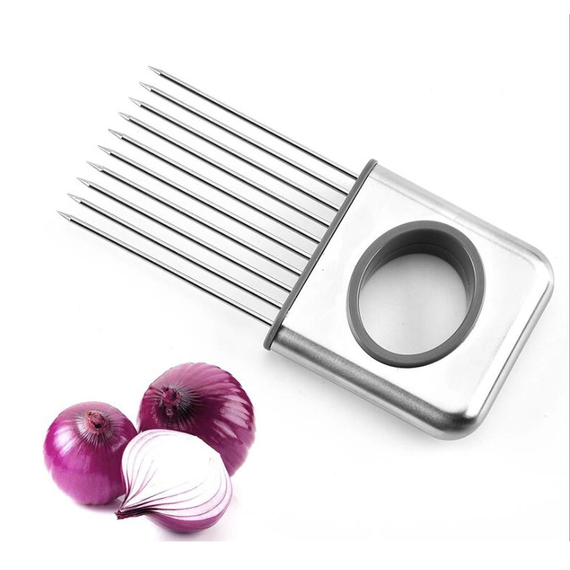 Onion Slicer Holder Stainless Steel Slicing Tools Cutter Meat Tenderizer Esg12202