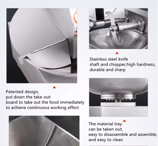 Horus Restaurant Table Top Meat Vegetable Fruit Onion Bowl Cutter Machine Butcher Horizontal Bowl Cutter for Sale